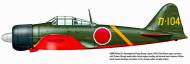 Asisbiz Mitsubishi A6M2 21 Zero JNAF Kasumigaura Flying Group h 104 Tokyo Japan 1943 0A