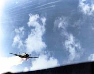 Asisbiz Lt Yamaguchi's Yokosuka D4Y3 Judy kamikaze plane taken seconds before impacting the USS Essex off the Philippines 25th Nov 1944 01