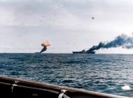 Asisbiz USS Franklin (CV 13) right and USS Belleau Wood (CVL 24) hit by Kamikaze planes off Philippines 30th Oct 1944 80 G 326798