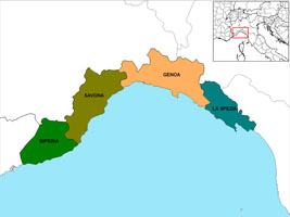 Liguria Provinces map Italy