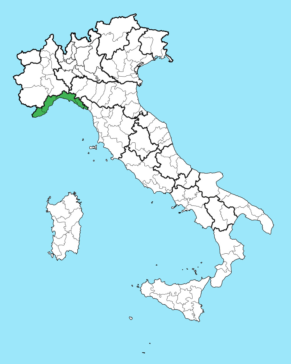 Cartina Liguria