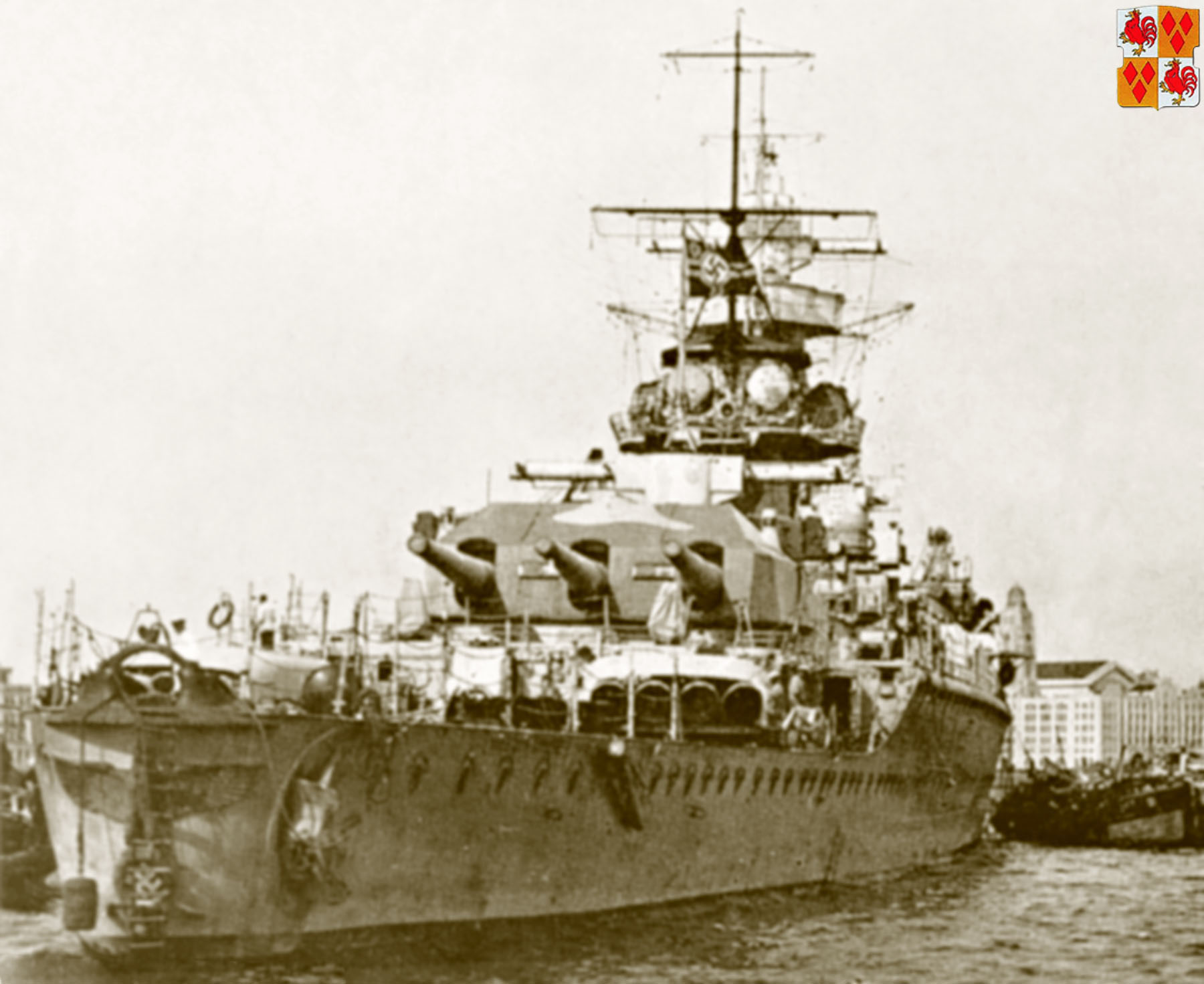 Admiral Graf Spee after battle of the River Plate anchored off Montevideo Uruguay mid Dec 1939 02