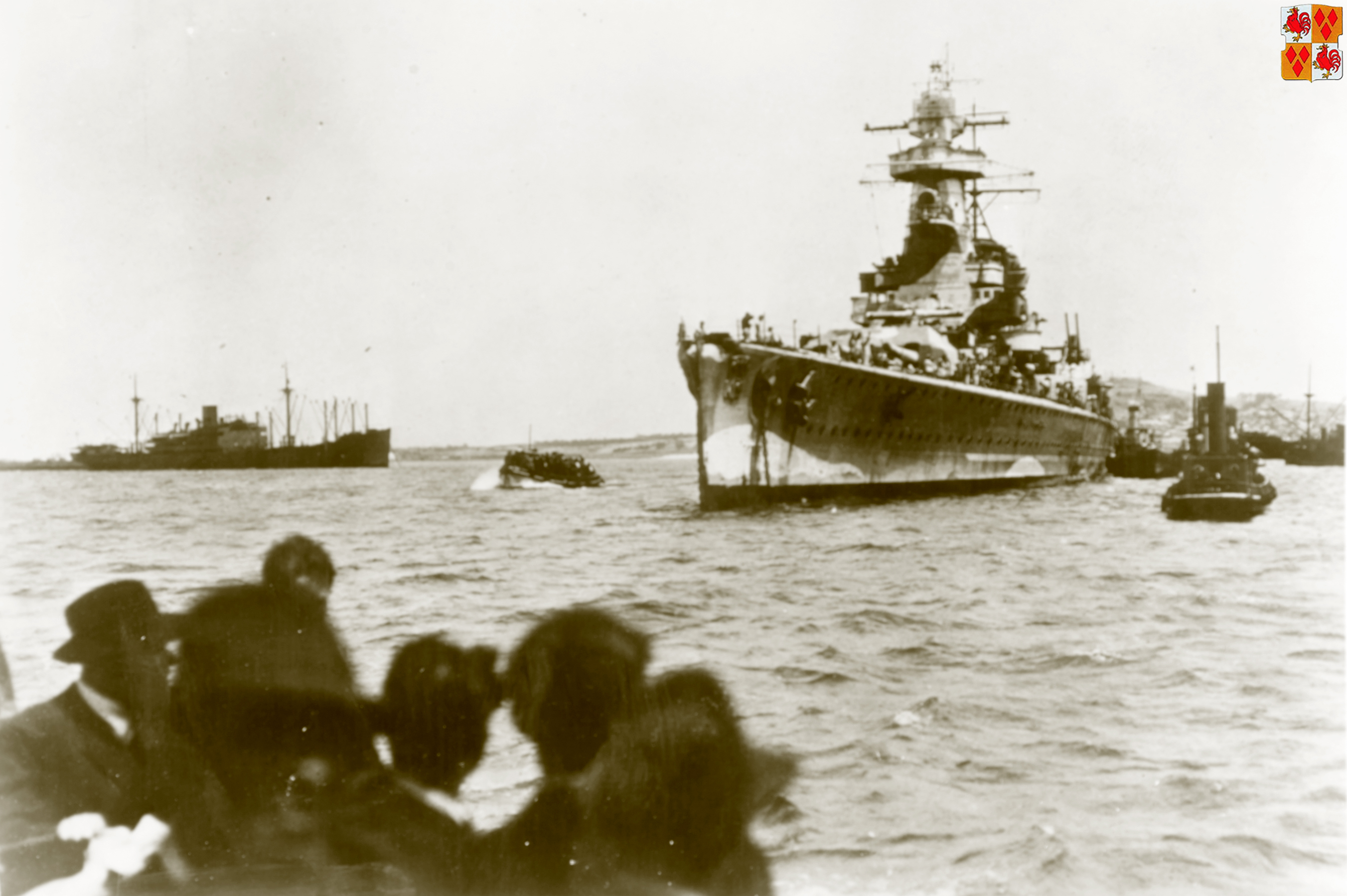 Admiral Graf Spee after battle of the River Plate anchored off Montevideo Uruguay mid Dec 1939 NH59657