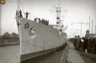 Asisbiz Kriegsmarine German light cruiser KMS Emden departing Kiel Germany Bund