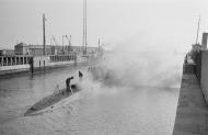 Asisbiz German U boat submarine leaving as U 553 arrives to take its mooring at Saint Nazaire 01