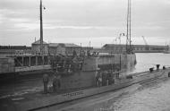 Asisbiz German U boat submarines U 73 U 77 U 85 U 101 and U 751 with only 4 visible prior to leaving Saint Nazaire 11th Oct 1941 05