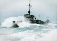 Asisbiz German U boat type 35 minesweepers in heavy weather off the Norwegian coast during WWII NH 71330