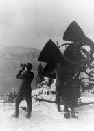 Asisbiz German anti aircraft troops manning a sound detector device during WWII NH 71348