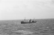Asisbiz Kriegsmarine German Navy unknown coastal vessel seen from seen from minesweeper Sperrbrecher off the French coast 1941 01