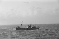 Asisbiz Kriegsmarine German Navy unknown coastal vessel seen from seen from minesweeper Sperrbrecher off the French coast 1941 02