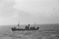 Asisbiz Kriegsmarine German Navy unknown coastal vessel seen from seen from minesweeper Sperrbrecher off the French coast 1941 03