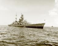 Asisbiz Kriegsmarine German cruiser Prinz Eugen during operation Crossroads a bomb tests 14th June 1946