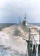 Asisbiz German Warships leaving a Norwegian fjord photographed from the battleship Tirpitz circa 1942 NH 71322