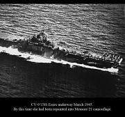 CV 9 USS Essex at sea showing her Measure 21 camouflage March 1945 01