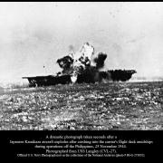 CV 9 USS Essex during Kamikaze attack Philippines 25 Nov 1944 02