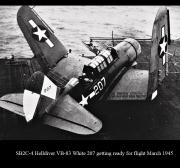 SB2C 4 Helldiver VB 83 white 207 getting ready for flight March 1945 01
