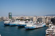 Asisbiz MS Daliana IMO 7007265 Rodanthi Romilda and Marina GA Ferries docked Piraeus Port of Athens Greece 01