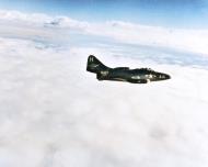 Asisbiz Grumman F9F 2 Panther of VF 837 H416 from USS Antietam (CV 36) over Korean waters 5th March 1952 NH 97144