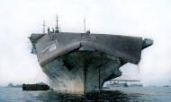 Asisbiz USS Bennington (CV 20) flight deck damaged showing the ferocity of Typhoon Connie 12th June 1945 01