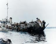 Asisbiz USS Barr (DE 576) after being torpedoed by U 549 on 29th Mar 1944 in Casablanca Morocco NH 86682