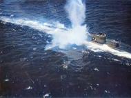 Asisbiz German Submarine U 118 under attack by aircraft from USS Bogue (CVE 9) 12th June 1943 05
