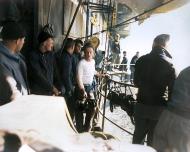 Asisbiz German U 546’s commanding officer Paul Just brought on board escort carrier USS Bogue (CVE 9) 24th April 1945