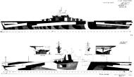 Asisbiz Drawing prepared by the Bureau of Ships for a camouflage scheme intended for the Essex class 80 G 160238