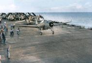 Asisbiz USS Bunker Hill (CV 17) TBF 1C Avenger VT 17 White 13 taking off circa 1943