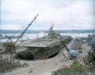 Asisbiz USS Bunker Hill (CV 17) docked at the Puget Sound Navy Yard Bremerton Washington 16th Jun 1945 80 G 0323863 1