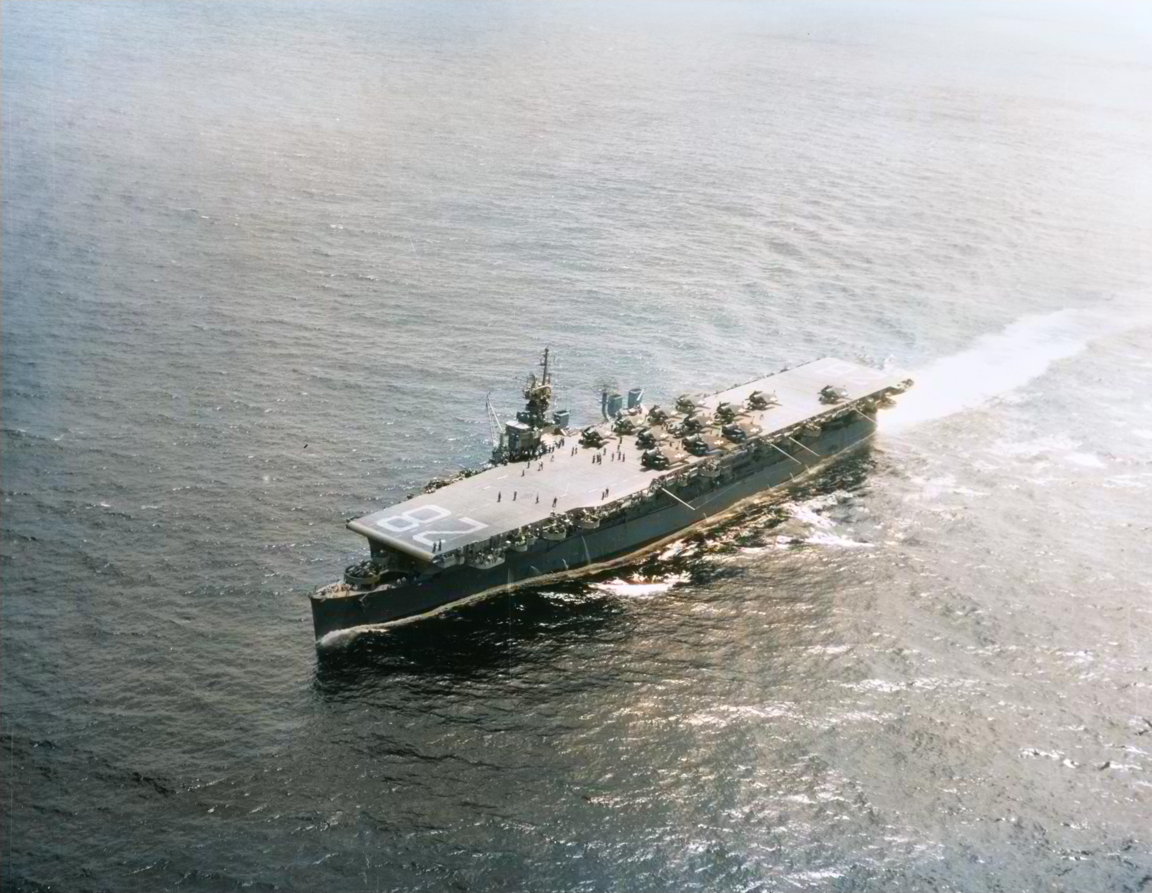 USS Cabot (CVL 28) underway at sea 26th July 1945 80 G 262768