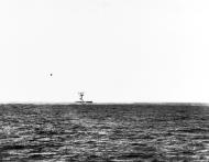 Asisbiz USS Cabot (CVL 28) hit by a Kamikaze while operating with Task Force 38 off Luzon 25th Nov 1944 80 G 289608