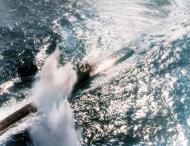 Asisbiz German submarine U 117 under attack by planes from USS Card (CVE 11) in the central Atlantic 7th Aug 1943 80 G 221765