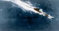 Asisbiz German submarine U 402 under attack by USS Card (CVE 11) aircraft North Atlantic on 13th Oct 1943 80 G 281695