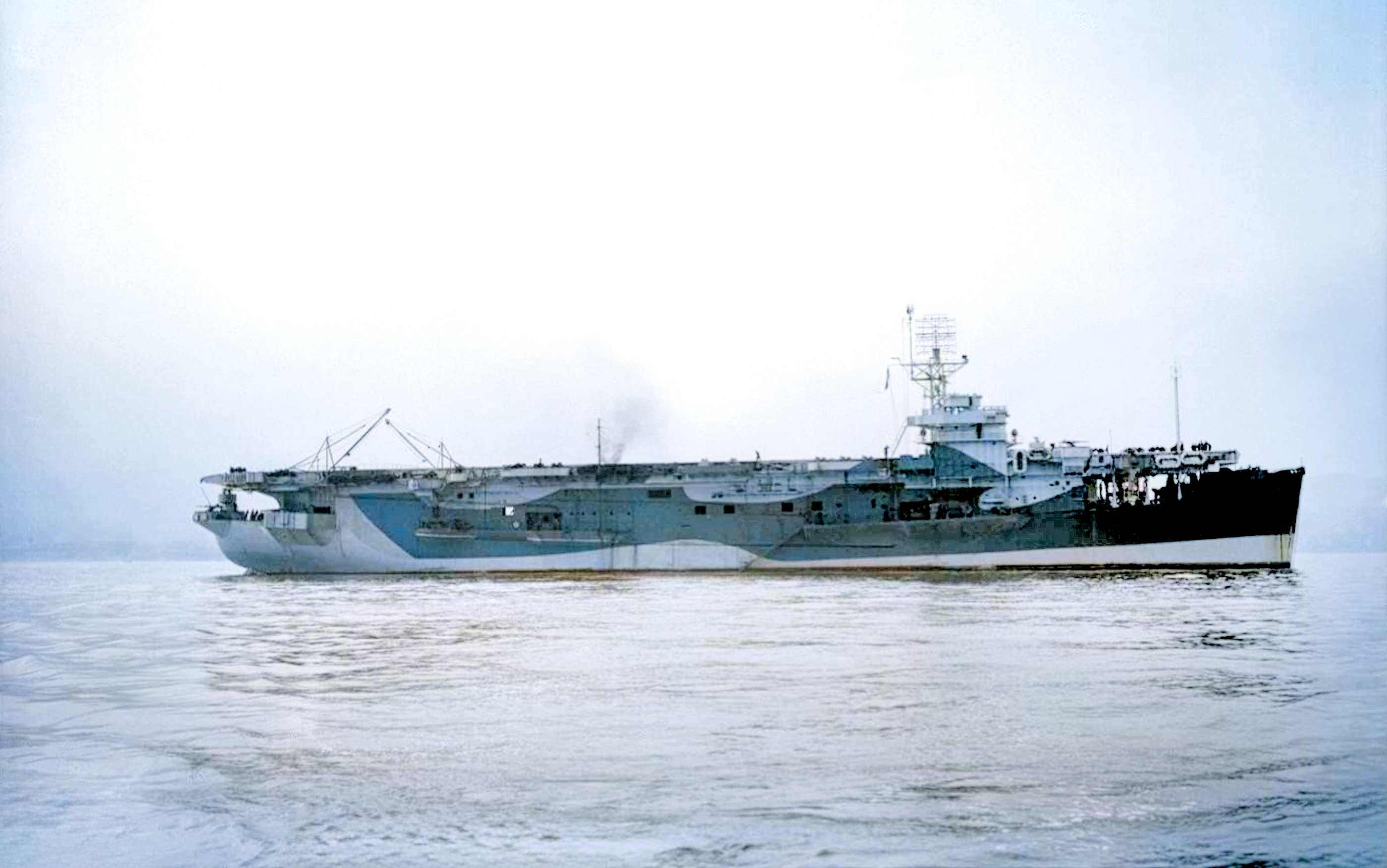 Asisbiz RN escort carrier HMS Khedive D62 previously USS Cordova CVE 39 moored at Greenock Inverclyde Scotland 27th Mar 1944