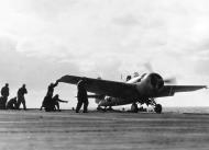 Asisbiz USS Core (CVE 13) Grumman FM2 WIldcat VC 36 Black 21 ready for catapulting in the North Atlantic 12th April 1944 80 G 269034