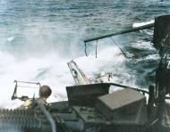 Asisbiz Elden Robert Arms drowned in his F6F 3 Hellcat BulNo 08904 after landing mishap off Wake 6th Oct 1943 80 G 208169