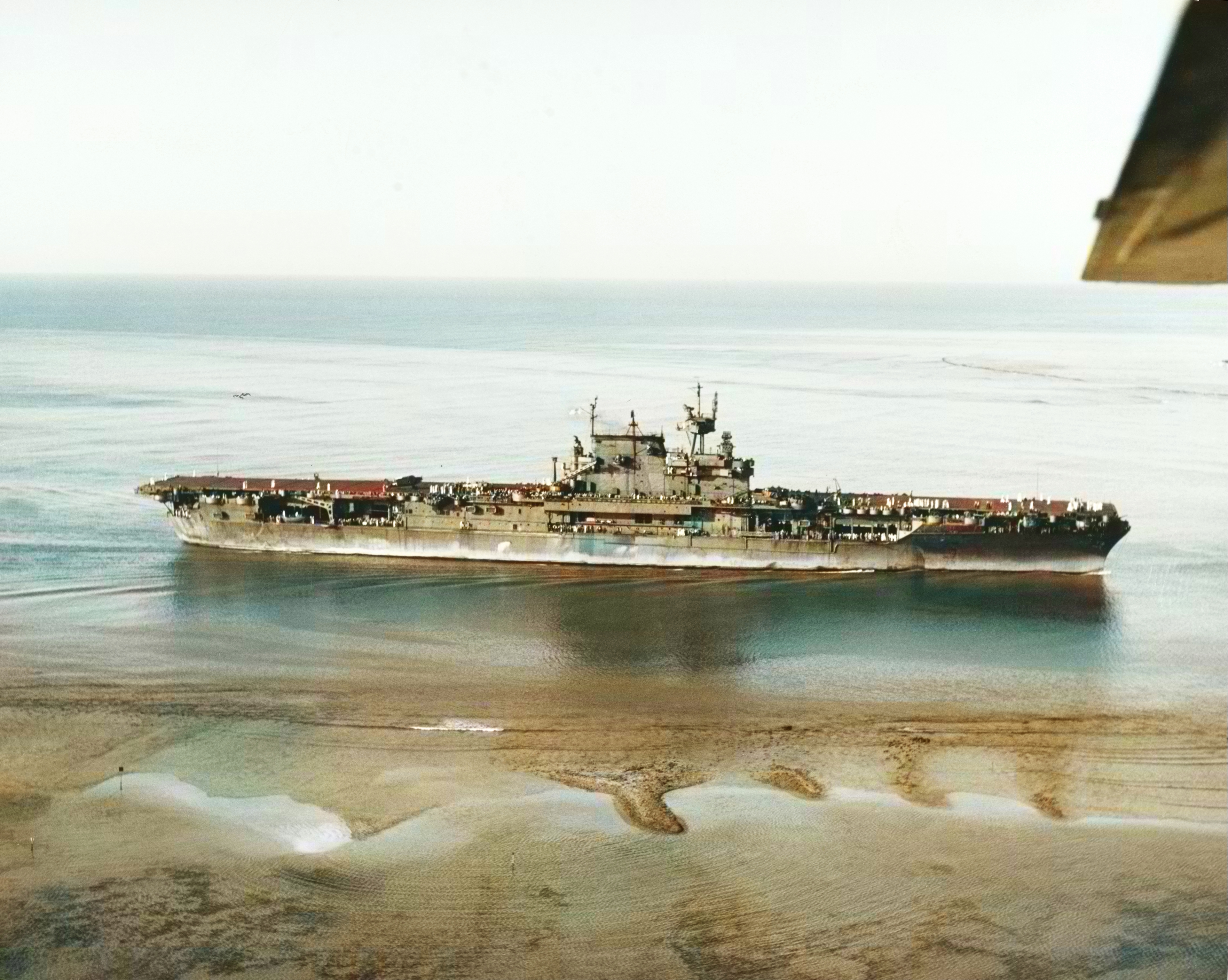 Asisbiz USS Enterprise (CV-6) entering Pearl Harbor after the Marshall Islands operations 11th Dec 1943 80 G 276749