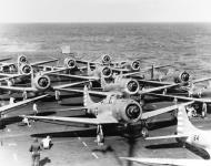Asisbiz Douglas SBD 3 Dauntless of VB 6 and VS 6 prepare for take off on USS Enterprise (CV 6) Wake Island Raid 24th Feb 1942