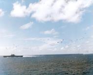 Asisbiz Japanese plane is shot down while attacking USS Enterprise Battle of the Philippine Sea June 1944 80 G 236945