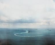 Asisbiz USS Enterprise (CV 6) and destroyers of task force 16 maneuvering during air attack 26th Oct 1942 80 G 304523