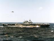 Asisbiz USS Enterprise (CV 6) landing aircraft while supporting the Gilberts Operation 22nd Nov 1943 80 G 333207