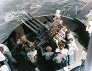 Asisbiz USS Enterprise (CV 6) view of 1.1 inch AA gun mount Wake Island Raid 24 Feb 1942 80 G 66222