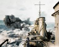 Asisbiz USS Salt Lake City (CA 25) fires her eight inch guns during raid on Wotje Marshall Is 1st Feb 1942 NH 50946