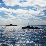 Asisbiz USS Stephen Potter (DD 538) with USS Enterprise (CV 6) enroute to the Philippines Jan 1945 80 G 470275
