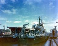 Asisbiz USS Washington (BB 56) and USS Enterprise (CV 6) transiting the Panama Canal from the Pacific to the Atlantic Oct 1945 80 G K 6568