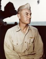 Asisbiz Captain Ralph A Ofstie USN Commanding Officer of USS Essex (CV 9) on the bridge Feb 1944 80 G K 13982