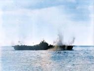 Asisbiz Japanese Kamikaze plane taken seconds before just missing the USS Essex (CV 9) 02