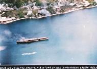 Asisbiz Japanese aircraft carrier either ASO or IKOMA under air attack Kure by USS Randoloph(CV 15) 24th July 1945 80 G 490159