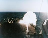 Asisbiz USS Essex (CV 9) fire on the flight deck after a McDonnell F2H 2 Banshee crashed during ops off Korea 16th Sep 1951 80 G 433494