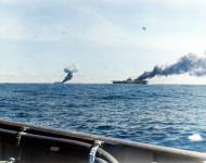 Asisbiz USS Franklin (CV 13) and USS Belleau Wood (CVL 24) both hit by a Japanese Kamikazes operating off Philippines 30th Oct 1945 80 G 326798